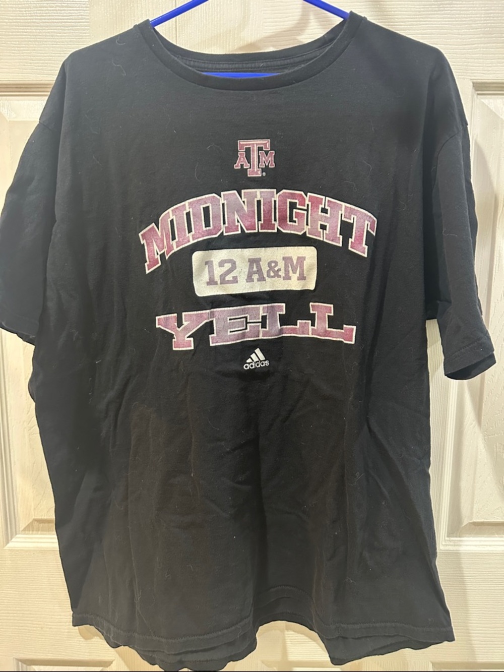 Adidas Men's Texas A&M 2XL Black Short Sleeve Graphic T-Shirt Midnight Yell